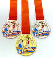Médaille de tournoi sportif en alliage de zinc durable pour le basketball, en stock, avec texte et logo personnalisés