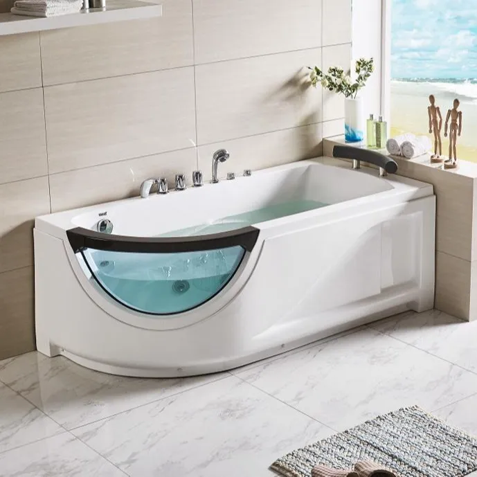 Hot selling plastic hot tub with Apron 1400-1700mm length whirlpool bathtub