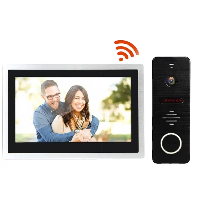 Commax — sonnette de porte vidéo compact 2 écrans, lecteur mp3, sans fil
