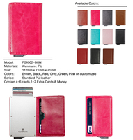 Portefeuille de cartes de crédit en aluminium et PU anti-vol unisexe CardHoda avec blocage RFID, porte-cartes de visite en nylon tendance