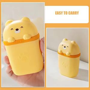 Jabonera portátil de oso de dibujos animados, jabonera de baño de viaje, caja de almacenamiento sellada, accesorios de baño impermeables para el hogar - Product Image 3