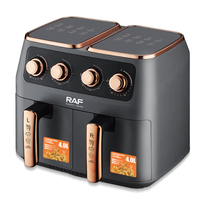 RAF R.5236 Heteluchtfriteuse 2800W 8L Dubbele Korf 360° °   Luchtcirculatie Olie verminderd met 80% Multifunctioneel Gemakkelijk schoon te maken