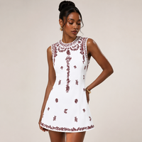 Nouvelle Collection Été 2026 : Robe Midi Sans Manches pour Femme, Style Européen, Col Rond, Coupe Ample, Jupe Longue avec Broderie Numérique