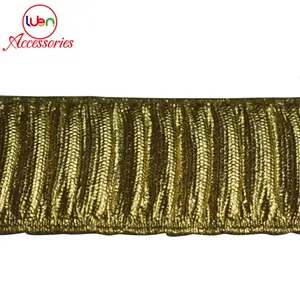 Venta al por mayor de lurex oro cinta elástico correas de ajuste para prendas de vestir