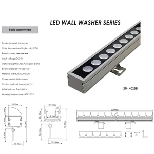 Faretto LED da Esterno <span class=keywords><strong>in</strong></span> Alluminio IP67 Impermeabile 24W/36W/48W/72W RGB/RGBW per Illuminazione di Facciate Edifici - Product Image 2