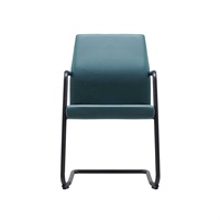 Chaise de bureau moderne en similicuir PU avec base en forme de traîneau et accoudoirs pour salle de réunion et réception