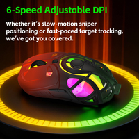 OEM Mouse Gaming nirkabel, tetikus Game kantor e-sport dapat diisi ulang Mode Tri ringan