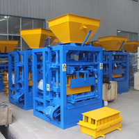 Machine à fabriquer des briques en béton semi-automatique QT4-24, machine à blocs creux et pleins à commande manuelle pour la construction