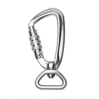 Connecteur de lanière d'outil en alliage d'aluminium 5kN avec anneau rotatif à 360 ° mousqueton de sécurité à verrouillage automatique pour accessoires d'escalade