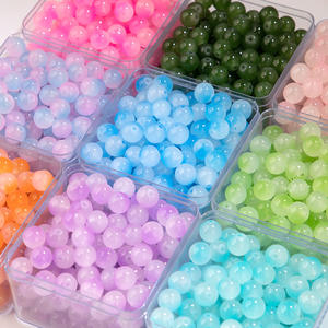 ลูกปัดแก้วกลมทำฟองหมากฝรั่ง4มม. 6มม. 8มม. 10มม. ลูกปัดหลวมสำหรับเครื่องประดับสร้อยข้อมือต่างหูพวงกุญแจทำของขวัญสำหรับแขก - Product Image 2