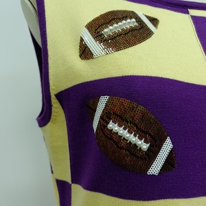 Nuovo prodotto in <span class=keywords><strong>maglia</strong></span> senza maniche abiti da donna <span class=keywords><strong>viola</strong></span> giallo Plaid Rugby paillettes su tutto il girocollo scavato sul retro <span class=keywords><strong>abito</strong></span> - Product Image 6