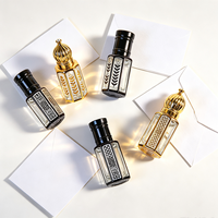 Flacon d'huile de parfum Attar en verre octogonal, style arabe, motif décoratif, flacon vide pour huile essentielle avec bouchon pour le marché du Moyen-Orient