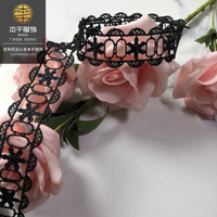 LEIXUSI Ruban de dentelle soluble en polyester de 2 cm, à insérer, avec trou, dentelle brodée soluble dans l'eau, accessoires de couture pour vêtements