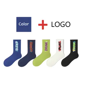 Gym Unisex Custom Design Athletic Sock With Custom Logo Made Crew Mens Sport Cotton Thick Bamboo Customised Socks