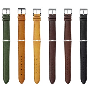 Italian Cowhide Leather <b>Watch</b> Strap Quick Release Tapered Band for Smartwatches 18mm & 20mm Compatible - Product Image 2