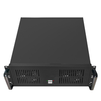 Boîtier de serveur en rack noir 1.0mm SGCC 19 pouces 4U châssis de serveur 4U avec ventilateur de 12cm boîtier de serveur à facteur de forme ATX
