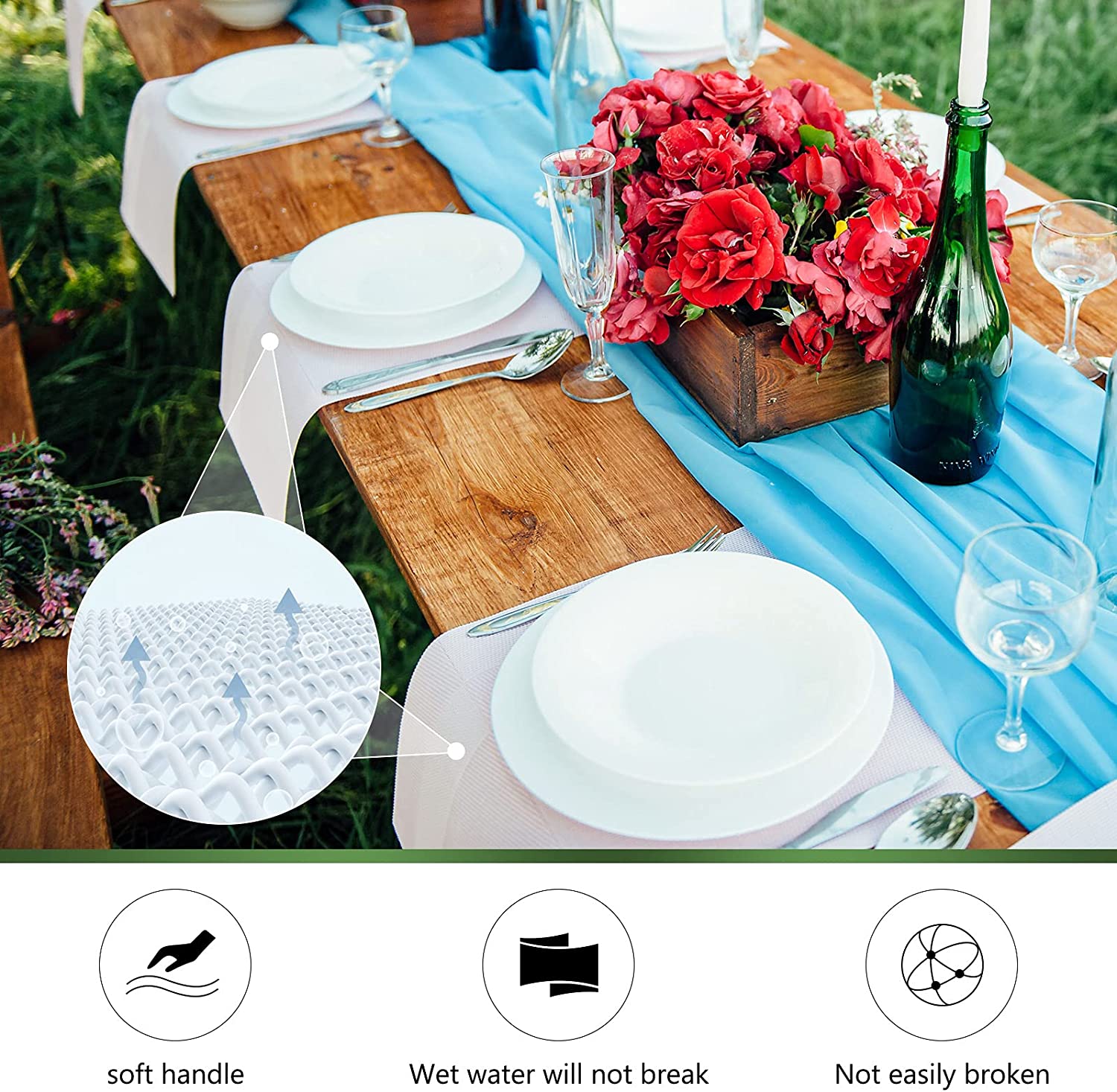 Folded Cutlery Pocket Serviettes Paper Tissue Table Napkins for Dinner Party Wedding Decoration