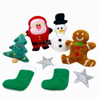 Jouet en peluche couineur de Noël pour petits chiens et chiots, motifs Père Noël, Bonhomme de neige, Homme en pain d'épices, Arbre, cadeau de Noël doux à mâcher pour les dents