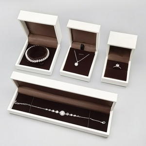 Custom Logo <b>White</b> Rectangle PU Leather Fashionable Jewelry <b>Box</b> for Rings Bracelets Studs for Retail Stores Christmas <b>Gifts</b> - Product Image 6