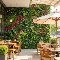 Panneaux muraux en herbe artificielle résistants aux intempéries, lavande artificielle, anti-UV, fausse fleur murale pour la décoration murale commerciale