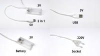 20LED Bentuk Bintang Bunga Merah Warna Lampu Dekoratif LED Tiang Baterai String Lampu