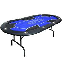 Table de poker ovale personnalisée en gros, table de jeu de casino pliable en caoutchouc, qualité professionnelle, MDF, couleur personnalisée JIAYI
