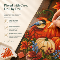 Kit de Peinture Diamant Carré KS Craft Saison de Récolte, Perles Spéciales, Art Diamant DIY, Décoration Murale Nature Automne, Cadeau
