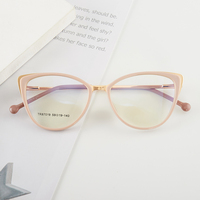MS WR87019 Gafas de Metal para Mujer con Diseño Versátil de Ojo de Gato, Montura Óptica Anti-Luz Azul con Logotipo Personalizado