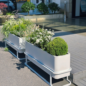 Support de Jardinière Rectangulaire Grand Format en Métal Enduit de Poudre, Durable, pour Intérieur et Extérieur, <span class=keywords><strong>Jardinières</strong></span> à Fleurs - Product Image 2