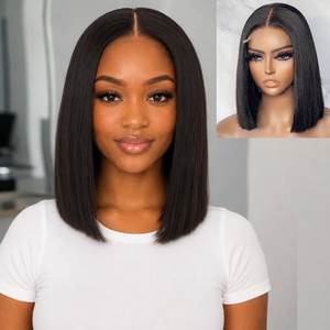 Letsfly Promotion 44$ Perruques Bob 100% Cheveux Humains Naturels Sans Colle, Dentelle Transparente 2x6 SDD, Grade 12A, 10 Pouces, Densité 350%, Donneur Unique, 200g - Product Image 1