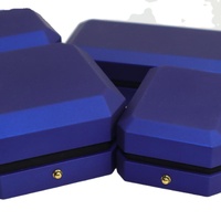 Nouvelles boîtes à bijoux Pulida de luxe faites à la main, bleues, octogonales, éclairées par LED - Étuis multi-tailles pour l'emballage de bagues, colliers et bracelets