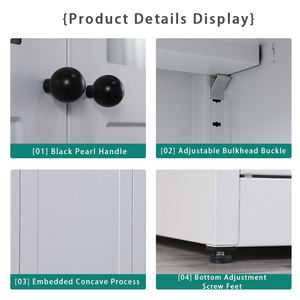 Meubles de salon modernes de style européen Bibliothèque en métal avec portes en verre Armoire de rangement en acier pour la maison Bibliothèque - Product Image 5