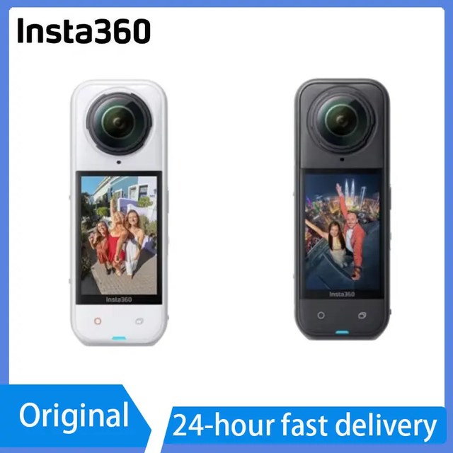Original Insta360 X5 White Waterproof 8K 360° Action Camera Lenses 8K 30fps 360° Video X5 Action Camera Wind Guard 185mins