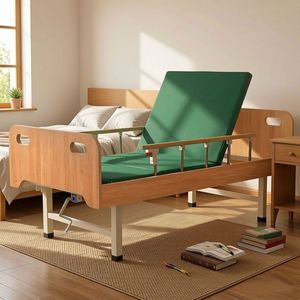 Multifunctional wooden nursing <b>bed</b> for elderly people with paralysis, hospital, and home use. - Product Image 1