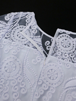 Robes Midi Drapées en Dentelle à Manches Mi-Longues Grande Taille pour Femmes Invitées de Mariage