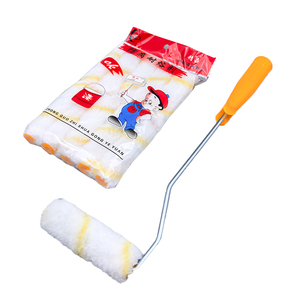 Rodillo de pintura de 4 pulgadas con mango, sin pelusa, de poliéster, para bricolaje, industrial, OEM, para pintar paredes, muebles y esquinas - Product Image 5