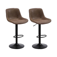 Tabourets de bar pivotants Hauteur réglable Tabourets de comptoir modernes Chaises de bar à îlot de cuisine marron sans bras