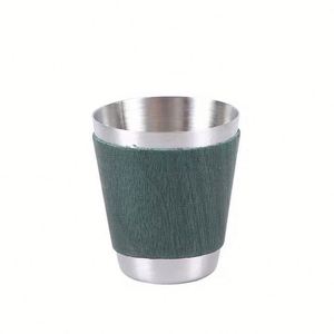 OEM Leather Whiskey Flask Set 8oz Metal Stainless Steel Whisky Hip Flask Gift Set 2 Shot <b>Cup</b> and Funnel Whisky Business Gift Set - Product Image 2
