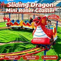 Manège pour enfants, train sur rail, montagnes russes, structure en acier, équipement de terrain de jeux éducatif extérieur, dragon glissant, mini-montagnes russes