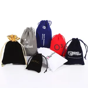 Customized Velvet Jewelry Pouch Bag With Logo Drawstring Gift Bag For Packaging Small Pouch Supplier