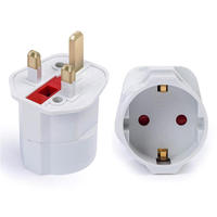 Adaptateur de voyage compact industriel coréen, prise Euro 2 broches, prise UK 3 broches, 13A, 2 prises, matériau ABS cuivre pour prise EU