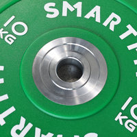 SMARTFIT Pelat Bumper Urethane Berkualitas Tinggi untuk Kompetisi 10 hingga 55 LBS Set Angkat Beban Fitness Logo Kustom