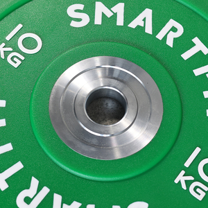 SMARTFIT Pelat Bumper Urethane Berkualitas Tinggi untuk Kompetisi 10 hingga 55 LBS Set Angkat Beban Fitness Logo Kustom - Product Image 3