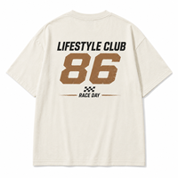 320GSM 100% gekamd katoen oversized race T-shirt heather grijs raceauto graphic custom logo OEM ODM casual sport T-shirt groothandel