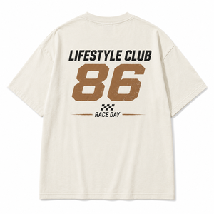 เสื้อยืดโอเวอร์ไซส์ลายรถแข่งสีเทาเฮเธอร์ 320GSM ผ้าฝ้ายคอมบ์ 100% รับทำโลโก้ตามสั่ง OEM ODM เสื้อยืดลำลองสไตล์สปอร์ต ขายส่ง - Product Image 6