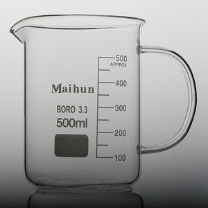 फैक्टरी प्रत्यक्ष बिक्री सस्ते 500ml बेलनाकार बीकर संभाल और टोंटी के साथ कांच के बने पदार्थ - Product Image 4