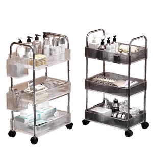 Carrito de Herramientas Plegable Portátil de Acero Inoxidable de Alta Gama para Salón de Belleza, Barbería, Centro Comercial y Sala de Estar - Product Image 1
