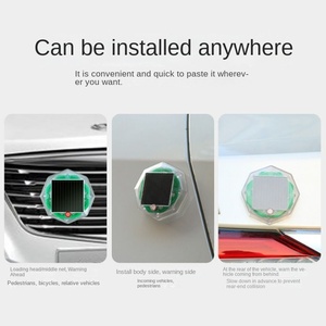 Feux clignotants solairesLumière stroboscopique pour moto Accessoires d'éclairage d'avertissement LED rechargeables solaires Lumière de voiture clignotante colorée - Product Image 4