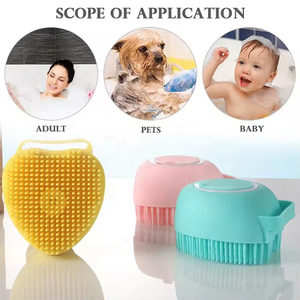 Brosse de bain pour animaux de compagnie en silicone souple, outil de nettoyage, de lavage et de toilettage portable, vente chaude - Product Image 5
