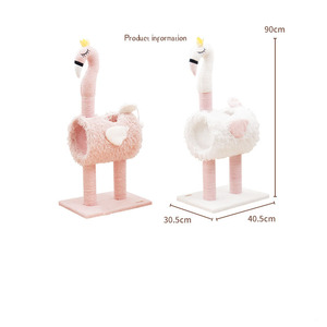 Grande Struttura per Arrampicata per Gatti di Lusso Moderna con Letto Integrato, Tiragraffi a Forma di Fenicottero in Sisal, Albero per Gatti Carino che Non Perde Pelo per Affilare le Unghie - Product Image 3